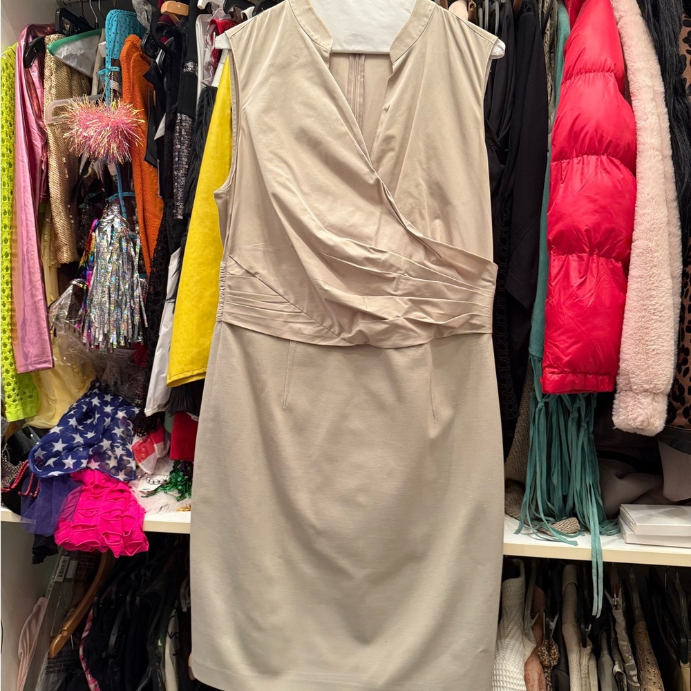 Saks Fifth Avenue Elegant Cream Sleeveless Dress